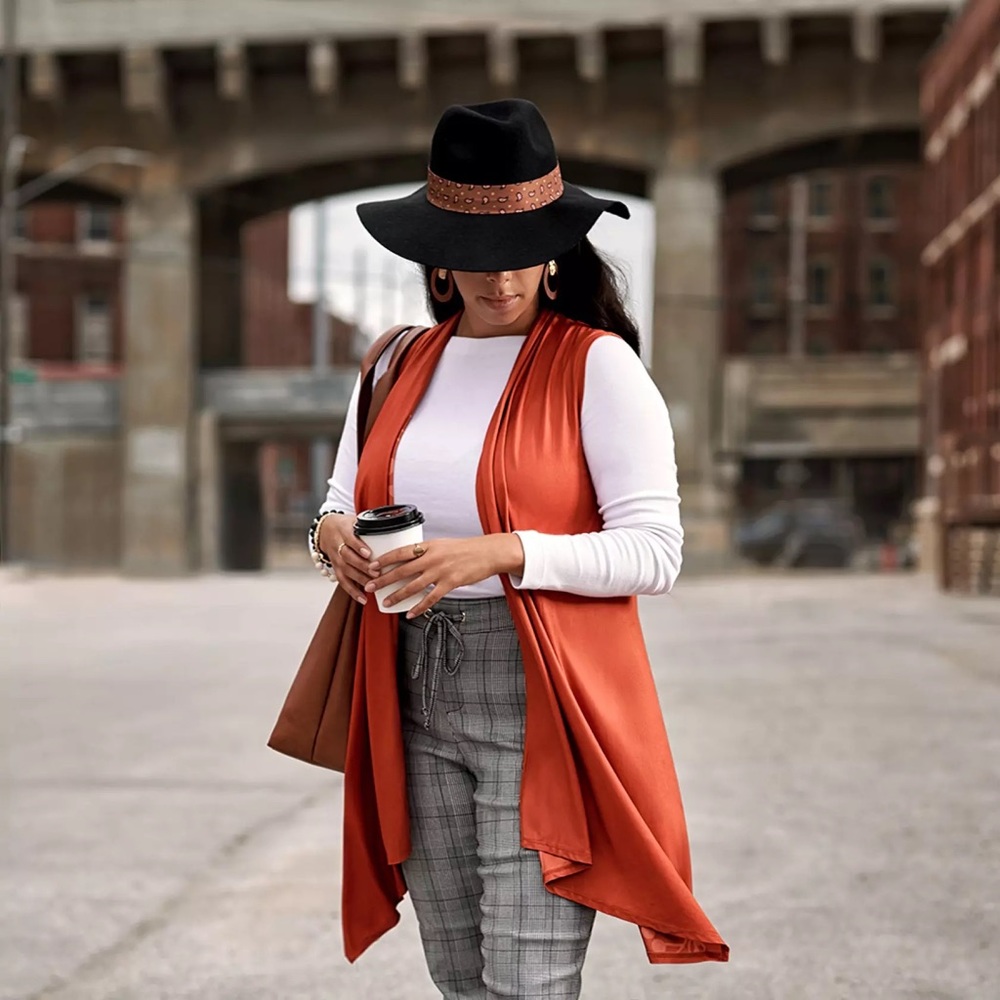 Open-Front Cardigan Vest by The Girlfriend